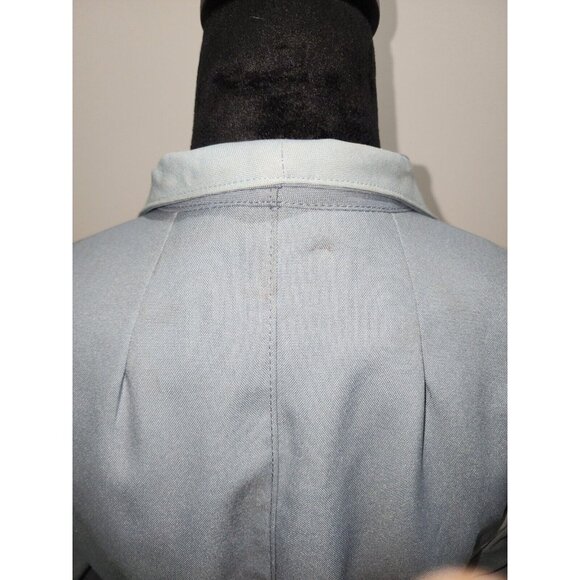 Vintage Bonders Women's Trench Long Coat Ice Blue Gray Size Large Pockets - Picture 12 of 14